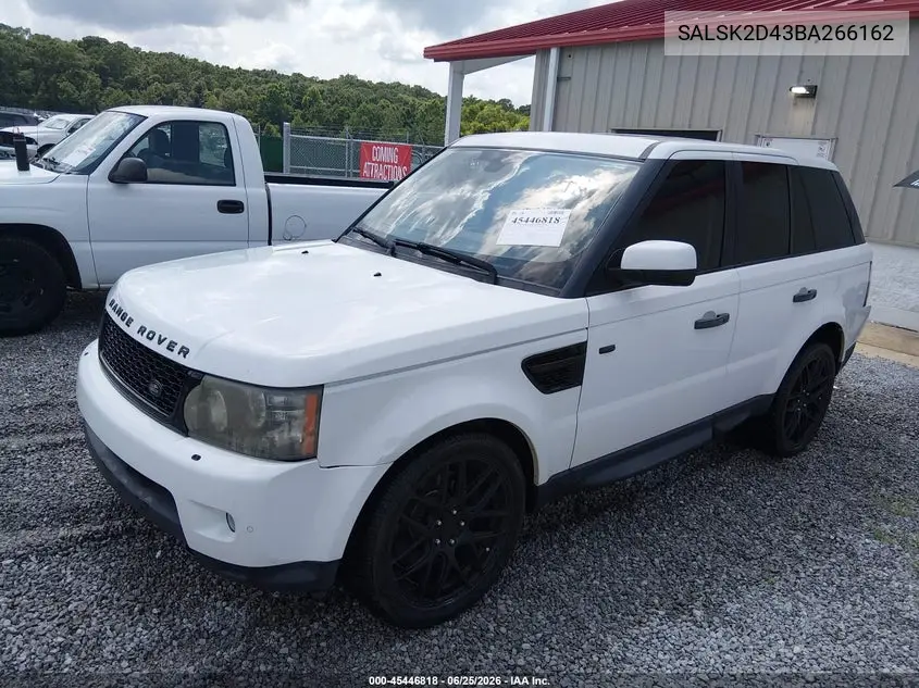 2011 Land Rover Range Rover Sport Hse VIN: SALSK2D43BA266162 Lot: 45446818
