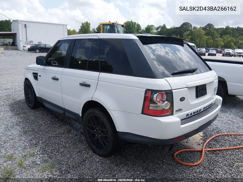 2011 Land Rover Range Rover Sport Hse VIN: SALSK2D43BA266162 Lot: 45446818