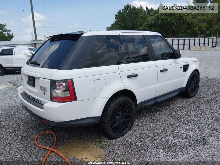 2011 Land Rover Range Rover Sport Hse VIN: SALSK2D43BA266162 Lot: 45446818