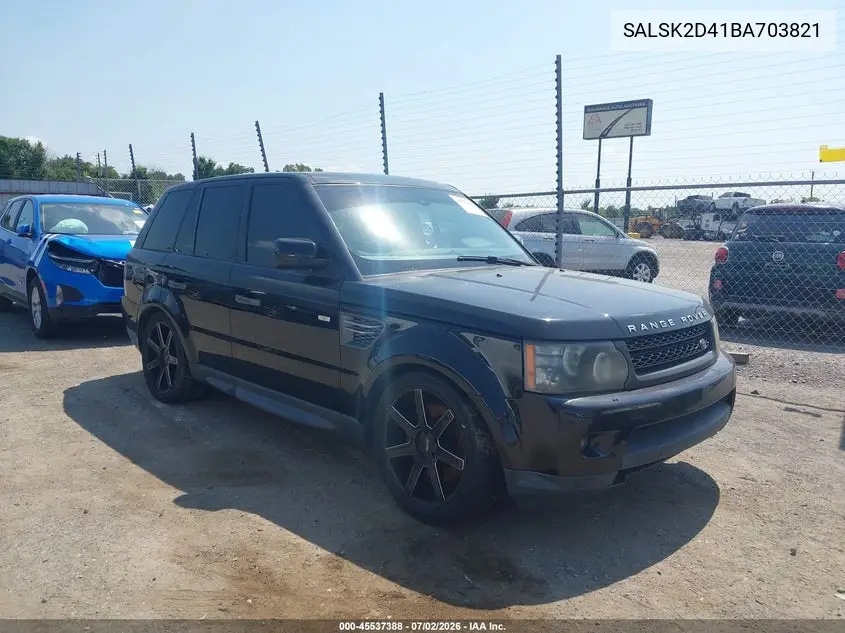 2011 Land Rover Range Rover Sport Hse VIN: SALSK2D41BA703821 Lot: 45537388
