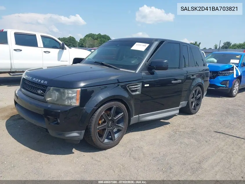 2011 Land Rover Range Rover Sport Hse VIN: SALSK2D41BA703821 Lot: 45537388
