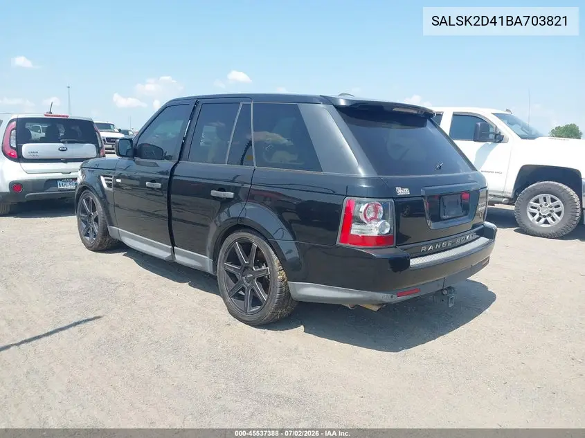 2011 Land Rover Range Rover Sport Hse VIN: SALSK2D41BA703821 Lot: 45537388