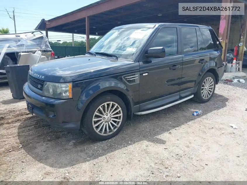 2011 Land Rover Range Rover Sport Hse VIN: SALSF2D4XBA261772 Lot: 45559529