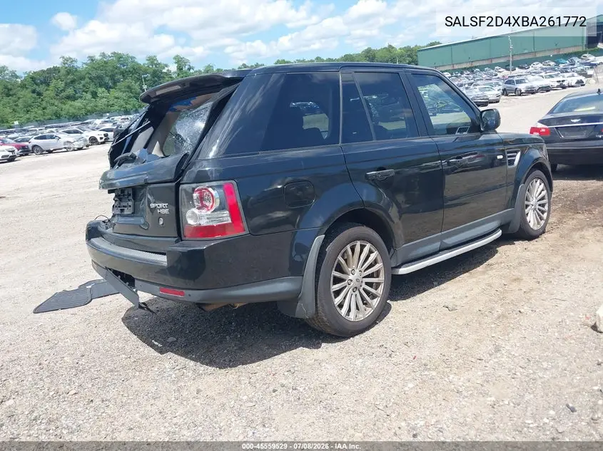 2011 Land Rover Range Rover Sport Hse VIN: SALSF2D4XBA261772 Lot: 45559529