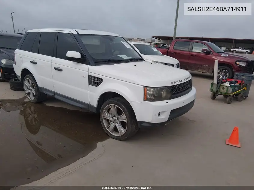 2011 Land Rover Range Rover Sport Supercharged VIN: SALSH2E46BA714911 Lot: 45600759