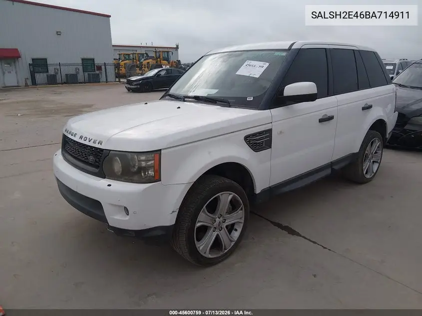 2011 Land Rover Range Rover Sport Supercharged VIN: SALSH2E46BA714911 Lot: 45600759