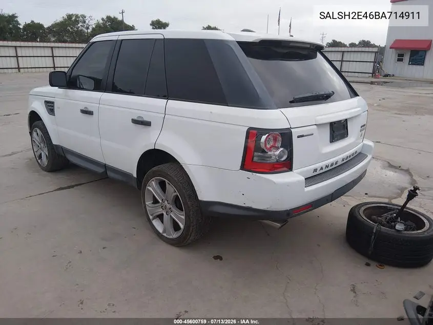 2011 Land Rover Range Rover Sport Supercharged VIN: SALSH2E46BA714911 Lot: 45600759