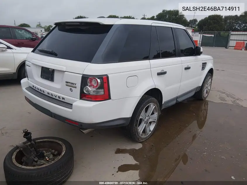2011 Land Rover Range Rover Sport Supercharged VIN: SALSH2E46BA714911 Lot: 45600759