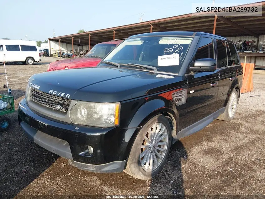 2011 Land Rover Range Rover Sport Hse VIN: SALSF2D46BA289732 Lot: 45670632
