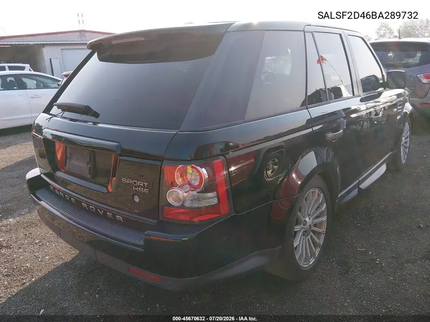 2011 Land Rover Range Rover Sport Hse VIN: SALSF2D46BA289732 Lot: 45670632
