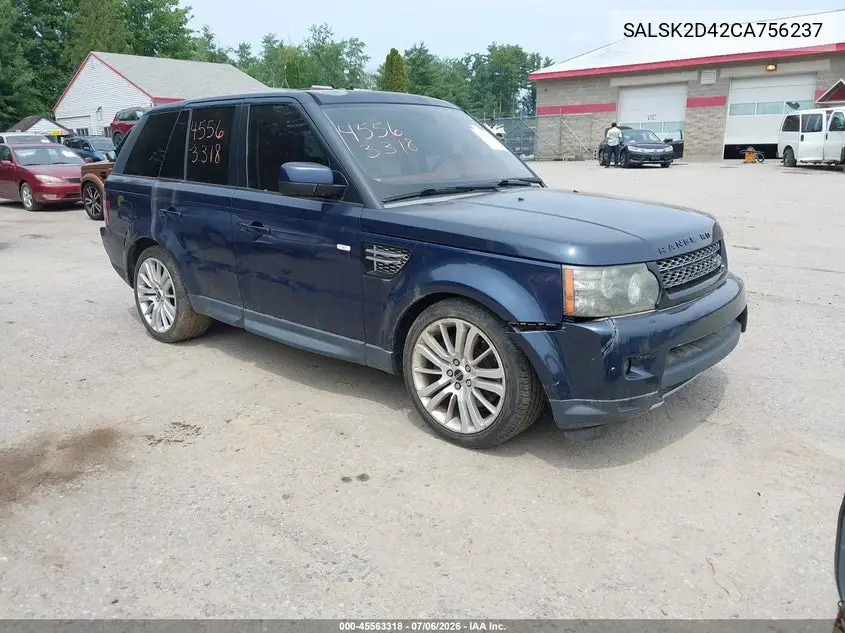 2012 Land Rover Range Rover Sport Hse VIN: SALSK2D42CA756237 Lot: 45563318