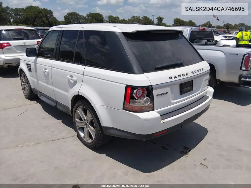 2012 Land Rover Range Rover Sport Hse VIN: SALSK2D44CA746695 Lot: 45568229