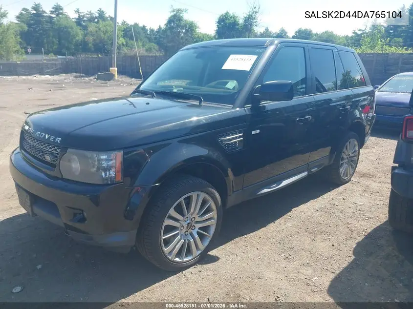 2013 Land Rover Range Rover Sport Hse VIN: SALSK2D44DA765104 Lot: 45528151