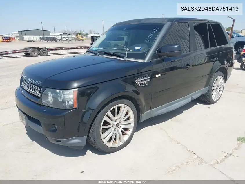 2013 Land Rover Range Rover Sport Hse VIN: SALSK2D48DA761413 Lot: 45678531