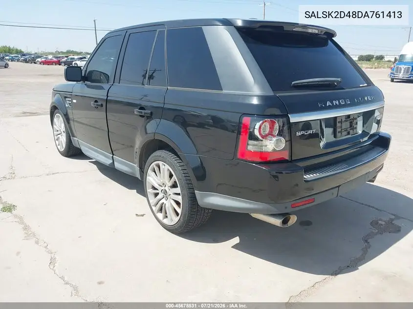2013 Land Rover Range Rover Sport Hse VIN: SALSK2D48DA761413 Lot: 45678531