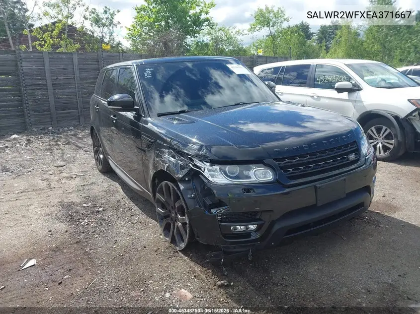 2014 Land Rover Range Rover Sport 3.0L V6 Supercharged Hse VIN: SALWR2WFXEA371667 Lot: 45348753