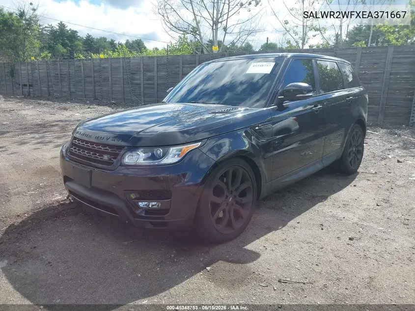 2014 Land Rover Range Rover Sport 3.0L V6 Supercharged Hse VIN: SALWR2WFXEA371667 Lot: 45348753