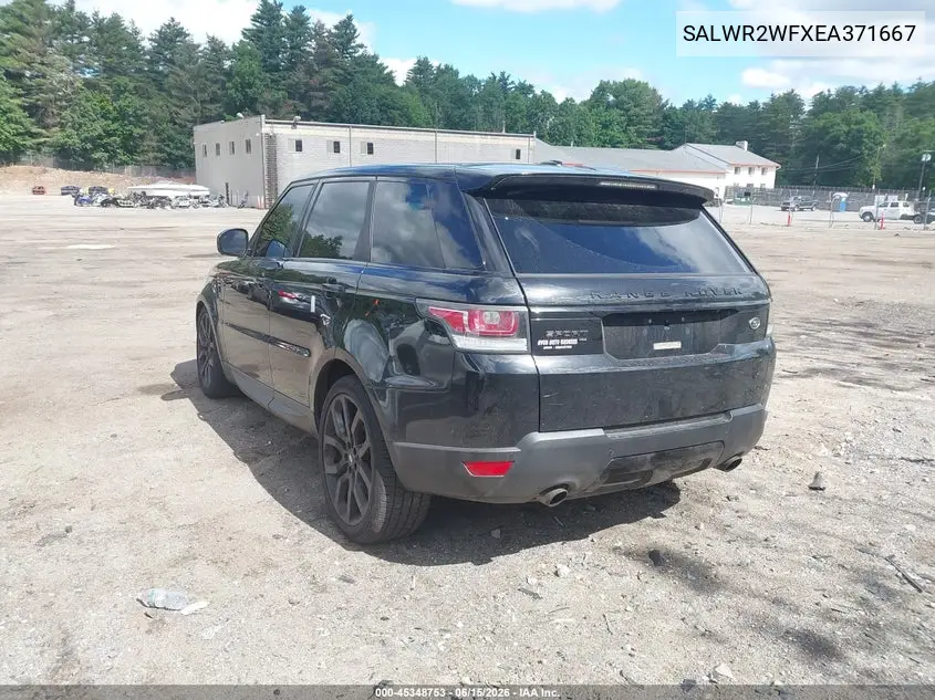 2014 Land Rover Range Rover Sport 3.0L V6 Supercharged Hse VIN: SALWR2WFXEA371667 Lot: 45348753