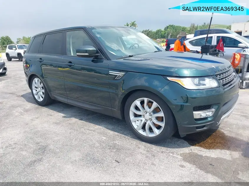 2014 Land Rover Range Rover Sport 3.0L V6 Supercharged Hse VIN: SALWR2WF0EA369345 Lot: 45421013