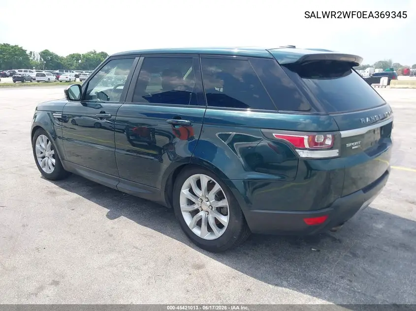 2014 Land Rover Range Rover Sport 3.0L V6 Supercharged Hse VIN: SALWR2WF0EA369345 Lot: 45421013