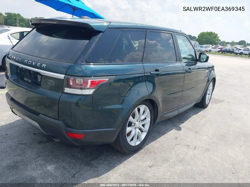 2014 Land Rover Range Rover Sport 3.0L V6 Supercharged Hse VIN: SALWR2WF0EA369345 Lot: 45421013
