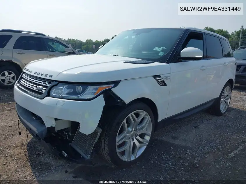 2014 Land Rover Range Rover Sport 3.0L V6 Supercharged Hse VIN: SALWR2WF9EA331449 Lot: 45504873