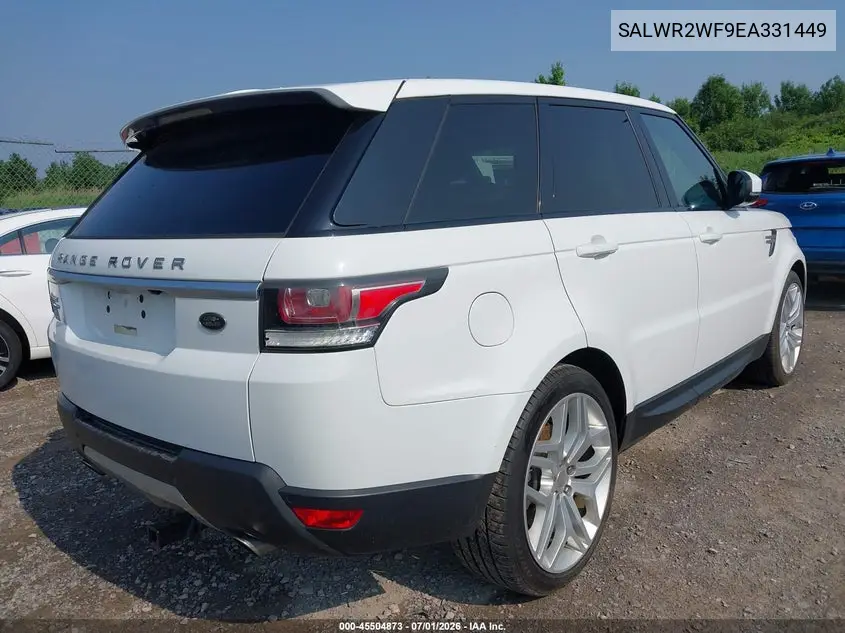 2014 Land Rover Range Rover Sport 3.0L V6 Supercharged Hse VIN: SALWR2WF9EA331449 Lot: 45504873