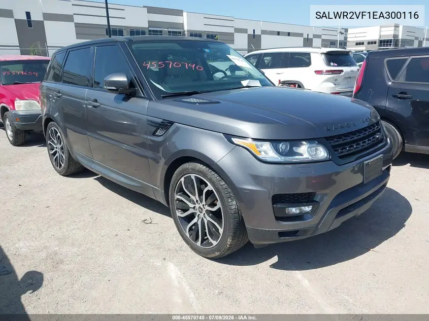 2014 Land Rover Range Rover Sport 3.0L V6 Supercharged Hse VIN: SALWR2VF1EA300116 Lot: 45570740