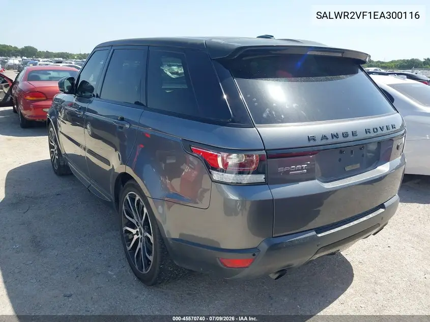 2014 Land Rover Range Rover Sport 3.0L V6 Supercharged Hse VIN: SALWR2VF1EA300116 Lot: 45570740
