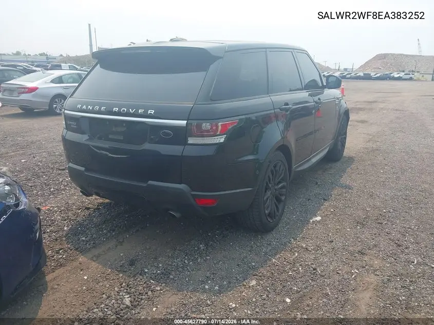 2014 Land Rover Range Rover Sport 3.0L V6 Supercharged Hse VIN: SALWR2WF8EA383252 Lot: 45627790