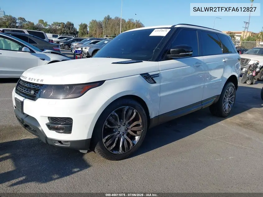 2015 Land Rover Range Rover Sport 5.0L V8 Supercharged VIN: SALWR2TFXFA612827 Lot: 45511075