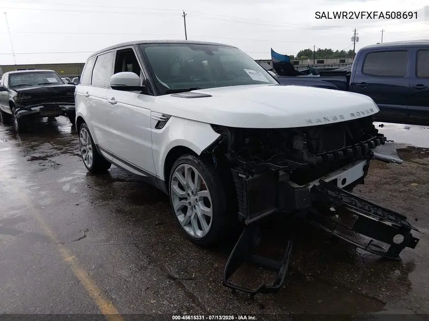 2015 Land Rover Range Rover Sport 3.0L V6 Supercharged Hse VIN: SALWR2VFXFA508691 Lot: 45615331