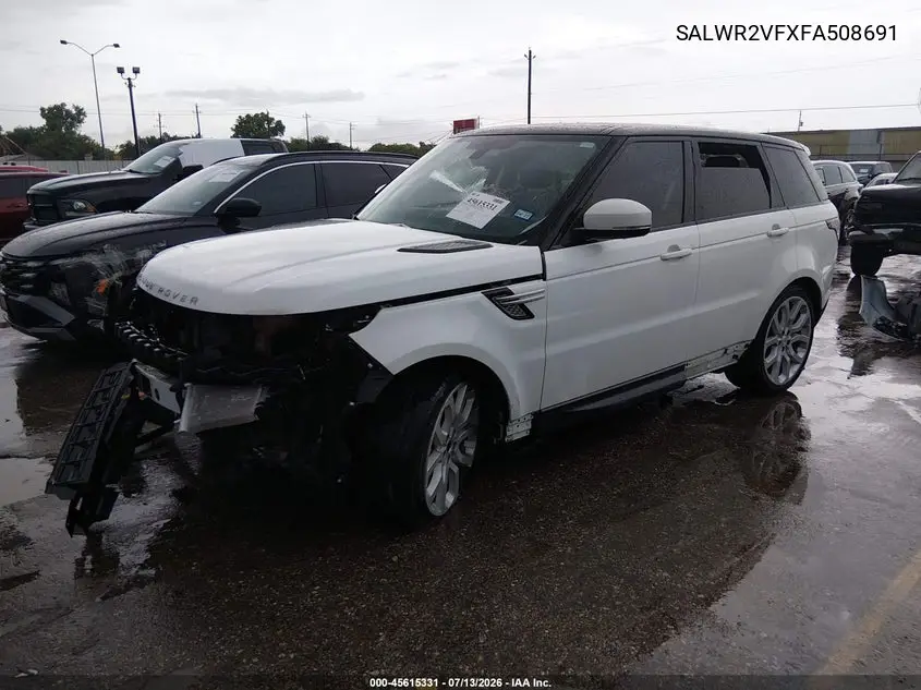2015 Land Rover Range Rover Sport 3.0L V6 Supercharged Hse VIN: SALWR2VFXFA508691 Lot: 45615331