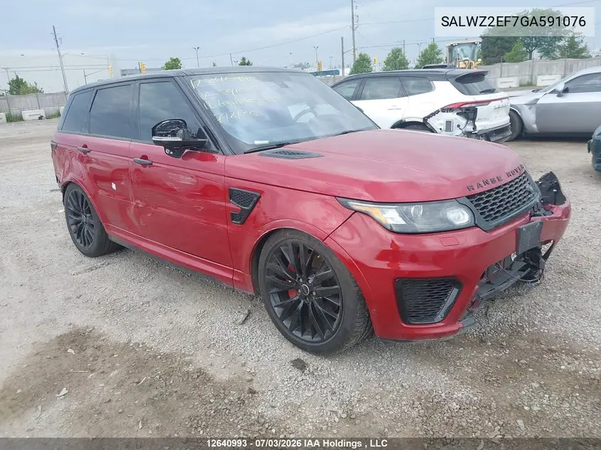 2016 Land Rover Range Rover Sport V8 Supercharged VIN: SALWZ2EF7GA591076 Lot: 12640993
