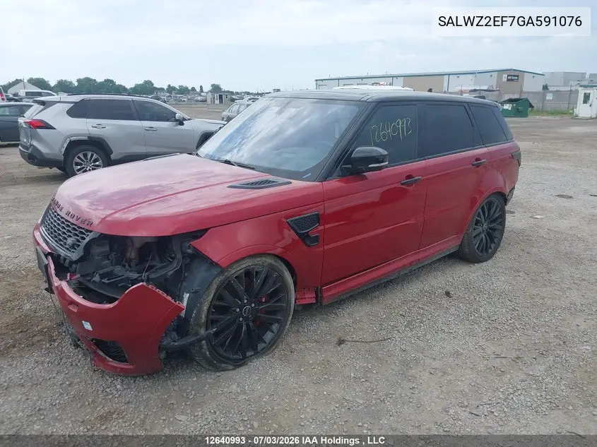 2016 Land Rover Range Rover Sport V8 Supercharged VIN: SALWZ2EF7GA591076 Lot: 12640993