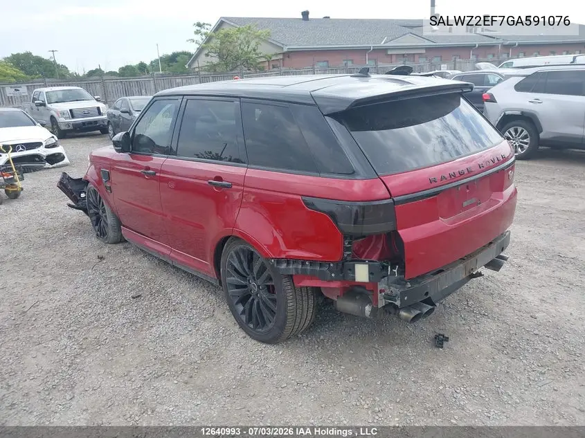2016 Land Rover Range Rover Sport V8 Supercharged VIN: SALWZ2EF7GA591076 Lot: 12640993