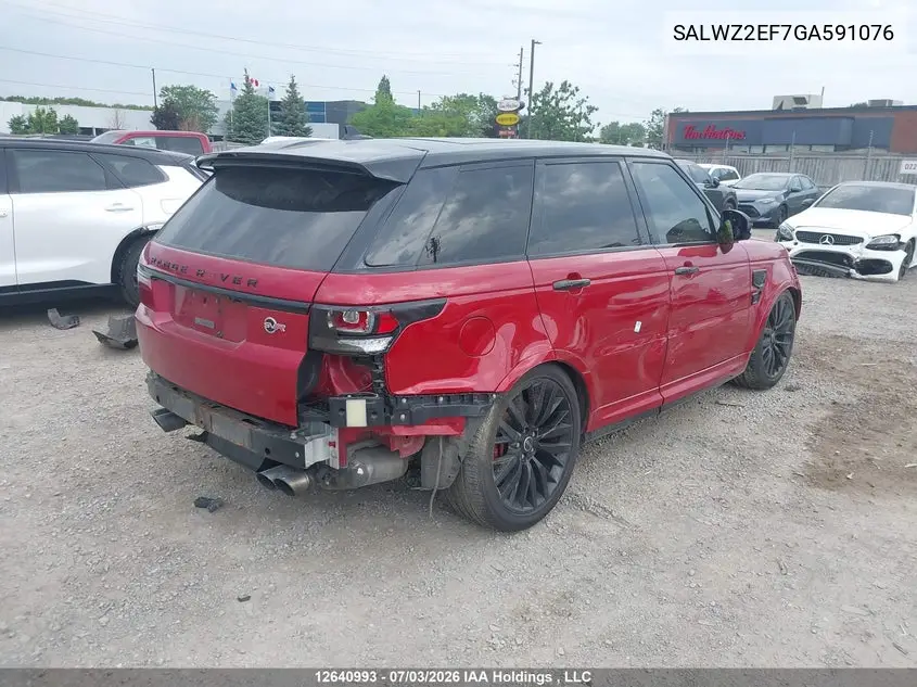 2016 Land Rover Range Rover Sport V8 Supercharged VIN: SALWZ2EF7GA591076 Lot: 12640993