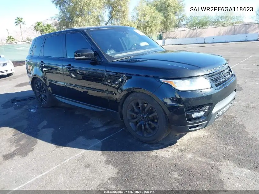 SALWR2PF6GA118623 2016 Land Rover Range Rover Sport 3.0L V6 Supercharged Hse