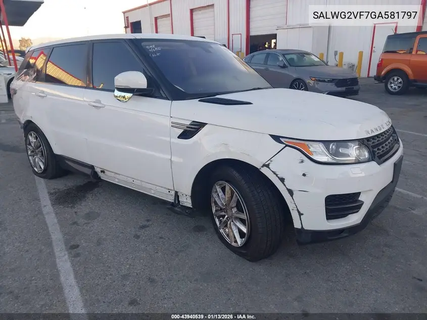 SALWG2VF7GA581797 2016 Land Rover Range Rover Sport 3.0L V6 Supercharged Se