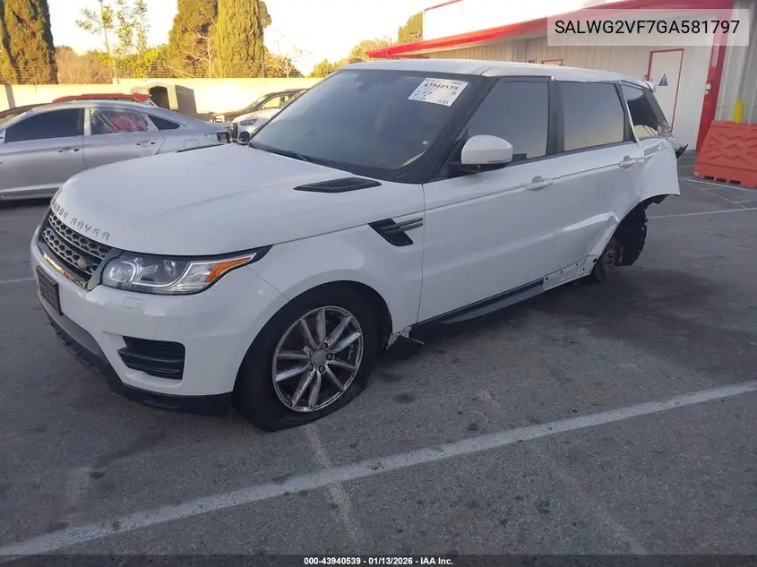 SALWG2VF7GA581797 2016 Land Rover Range Rover Sport 3.0L V6 Supercharged Se
