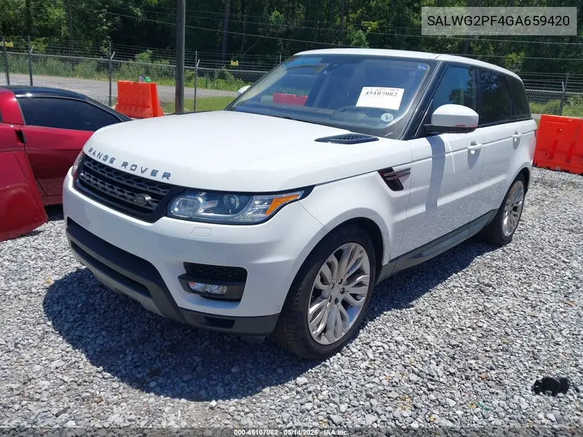 2016 Land Rover Range Rover Sport 3.0L V6 Supercharged Se VIN: SALWG2PF4GA659420 Lot: 45107082
