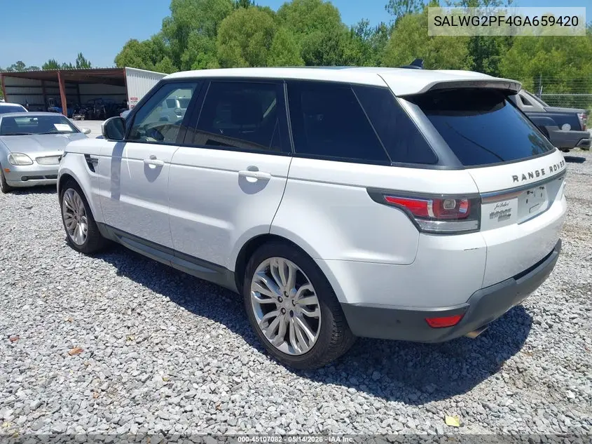 2016 Land Rover Range Rover Sport 3.0L V6 Supercharged Se VIN: SALWG2PF4GA659420 Lot: 45107082