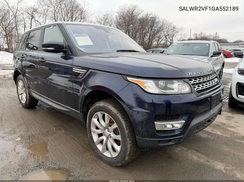 SALWR2VF1GA552189 2016 Land Rover Range Rover Sport 3.0L V6 Supercharged Hse