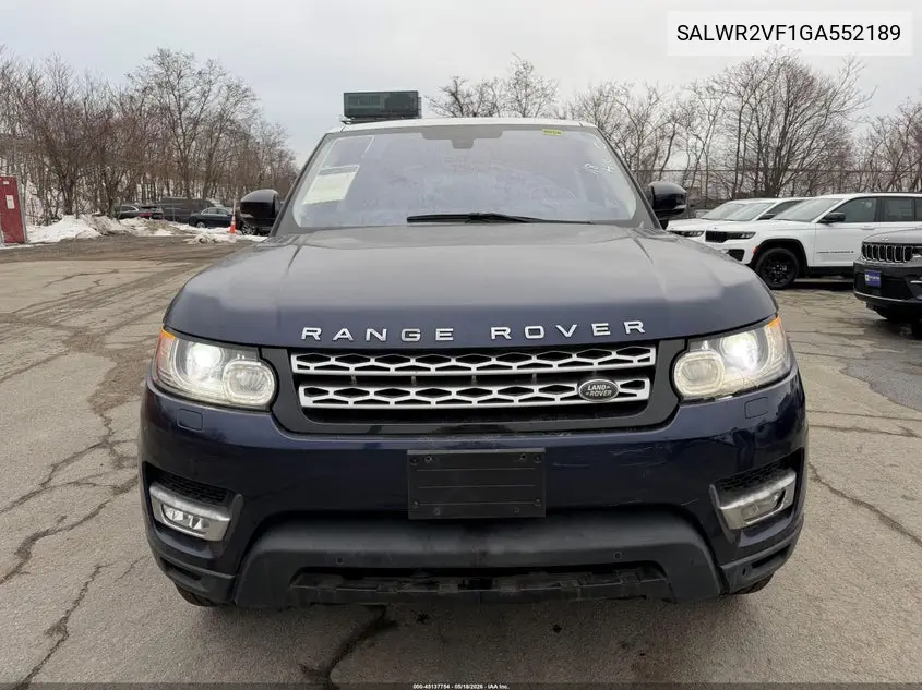SALWR2VF1GA552189 2016 Land Rover Range Rover Sport 3.0L V6 Supercharged Hse