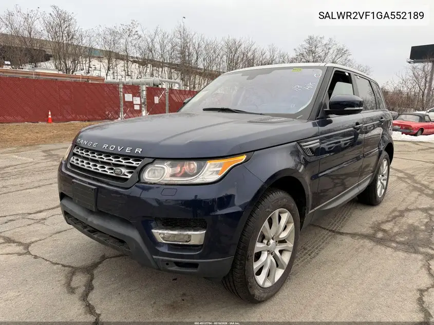 SALWR2VF1GA552189 2016 Land Rover Range Rover Sport 3.0L V6 Supercharged Hse