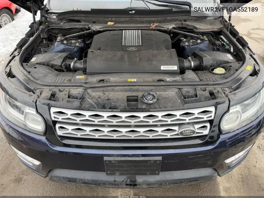 SALWR2VF1GA552189 2016 Land Rover Range Rover Sport 3.0L V6 Supercharged Hse