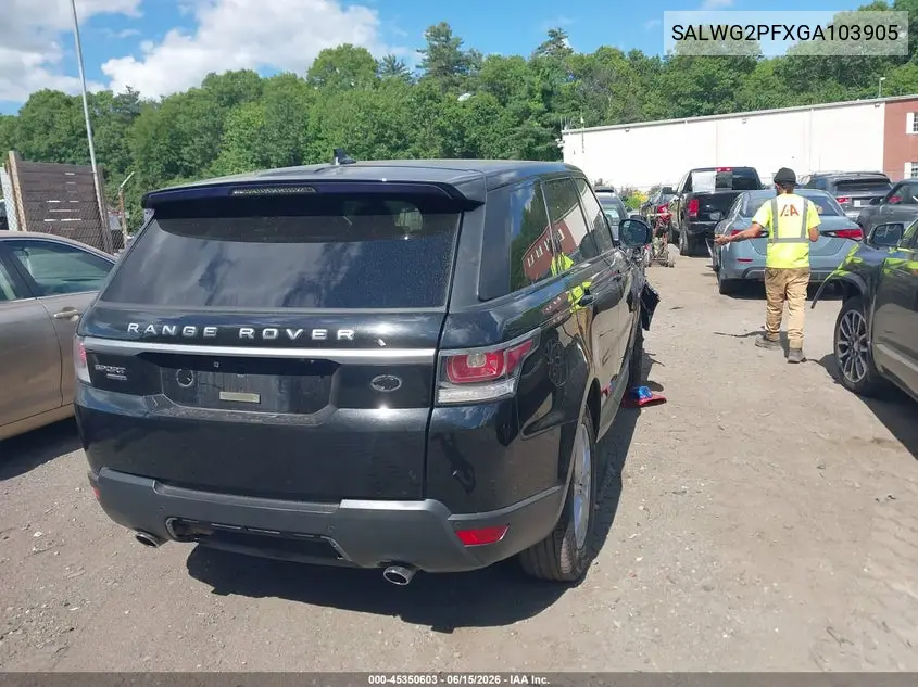 2016 Land Rover Range Rover Sport 3.0L V6 Supercharged Se VIN: SALWG2PFXGA103905 Lot: 45350603