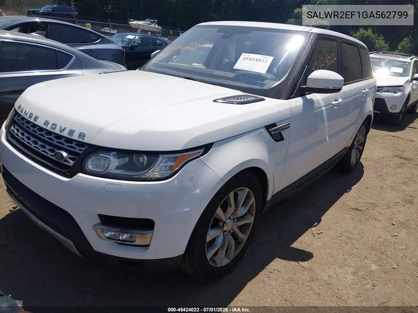 2016 Land Rover Range Rover Sport 5.0L V8 Supercharged/5.0L V8 Supercharged Dynamic VIN: SALWR2EF1GA562799 Lot: 45424022