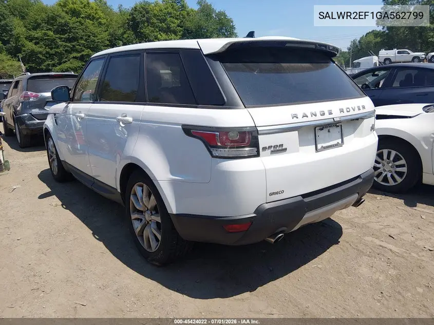 2016 Land Rover Range Rover Sport 5.0L V8 Supercharged/5.0L V8 Supercharged Dynamic VIN: SALWR2EF1GA562799 Lot: 45424022