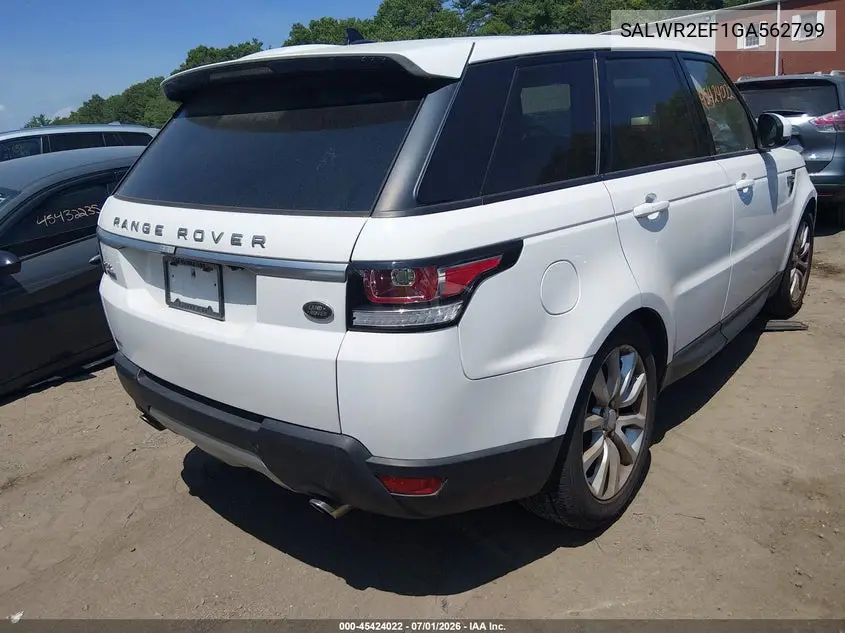 2016 Land Rover Range Rover Sport 5.0L V8 Supercharged/5.0L V8 Supercharged Dynamic VIN: SALWR2EF1GA562799 Lot: 45424022